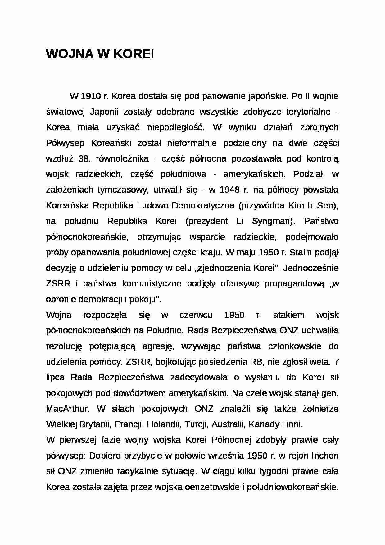 Wykład - wojna w Korei - strona 1