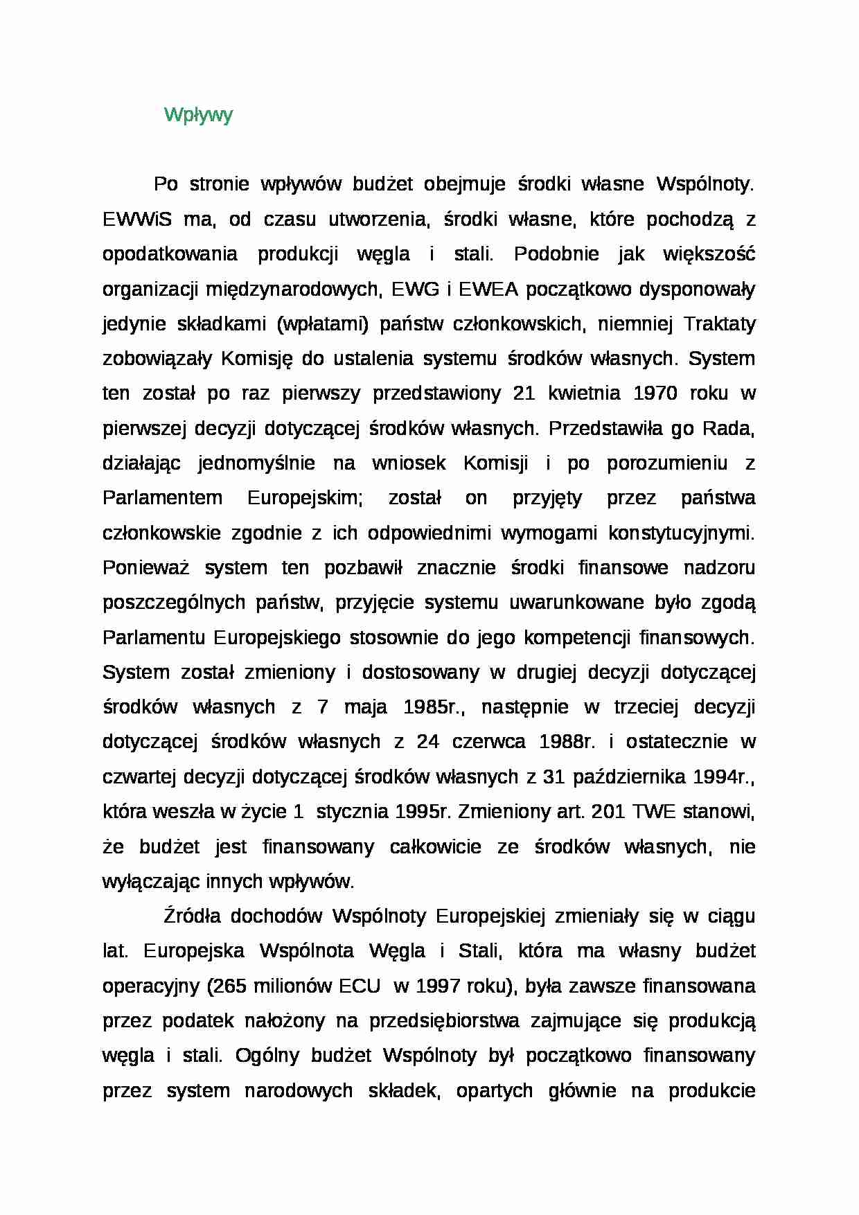 Wykład - Wpłwy do budżetu UE - strona 1