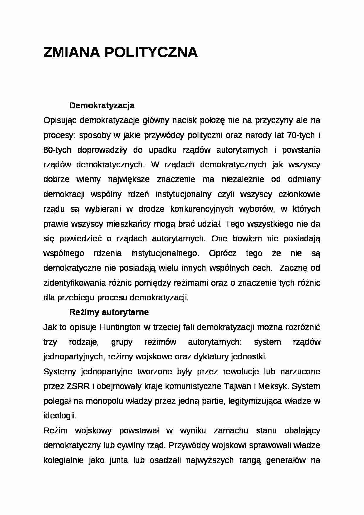Wykład - zmiana polityczna - strona 1