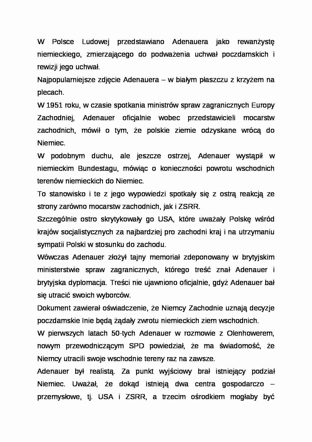 Wykład - Polska Ludowa a Adenauer - strona 1