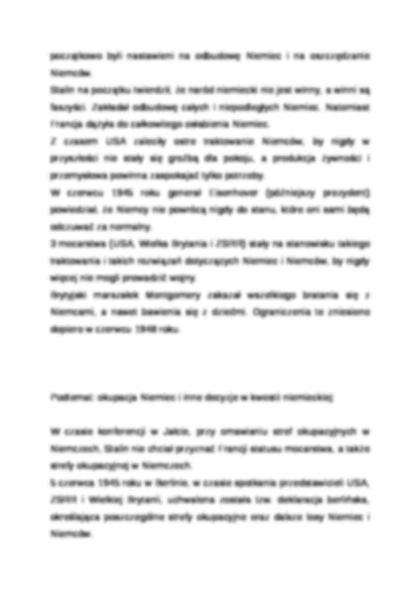 Wykład - Stosunek zwycięskich mocarstw do problemu niemieckiego po II wojnie światowej - strona 2