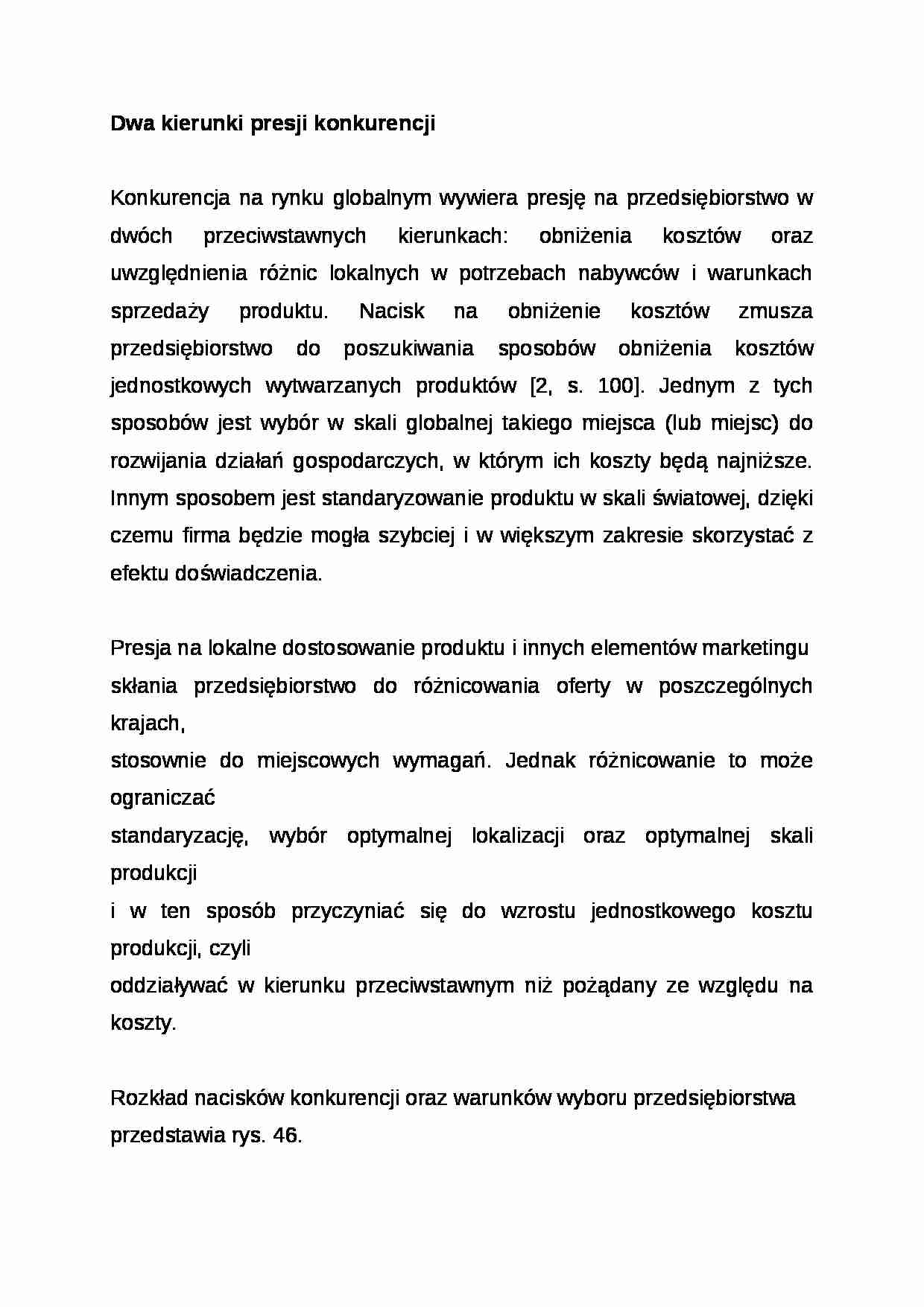 Wykład - Dwa kierunki presji konkurencji - strona 1