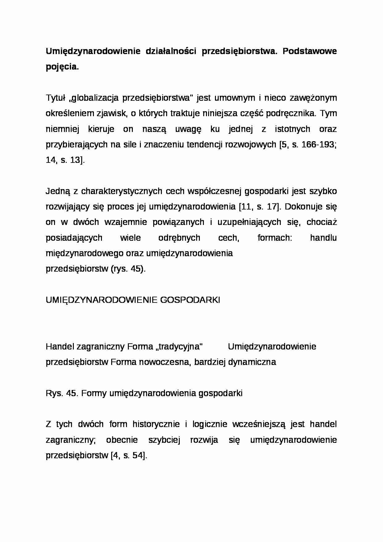 Wykład - Umiędzynarodowienie działalności przedsiębiorstwa - strona 1