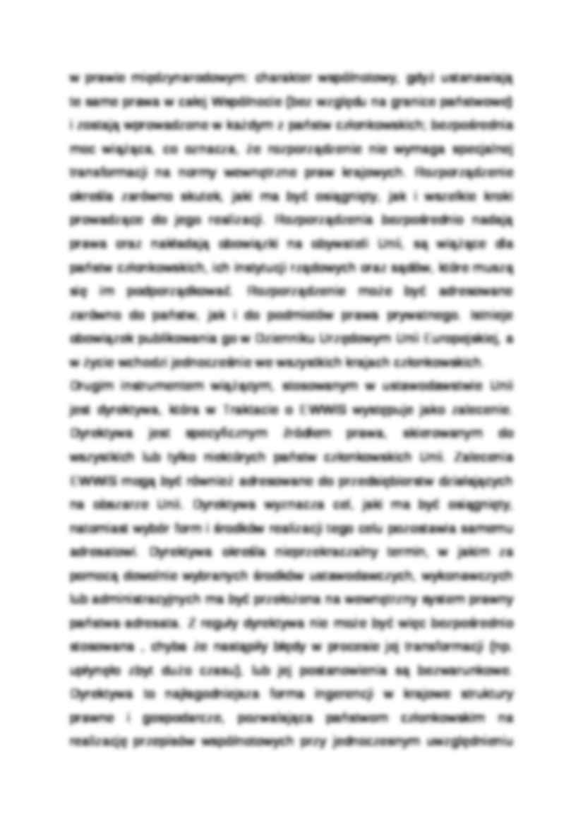 Wykład - akty prawne integracji Unii Europejskiej - strona 2