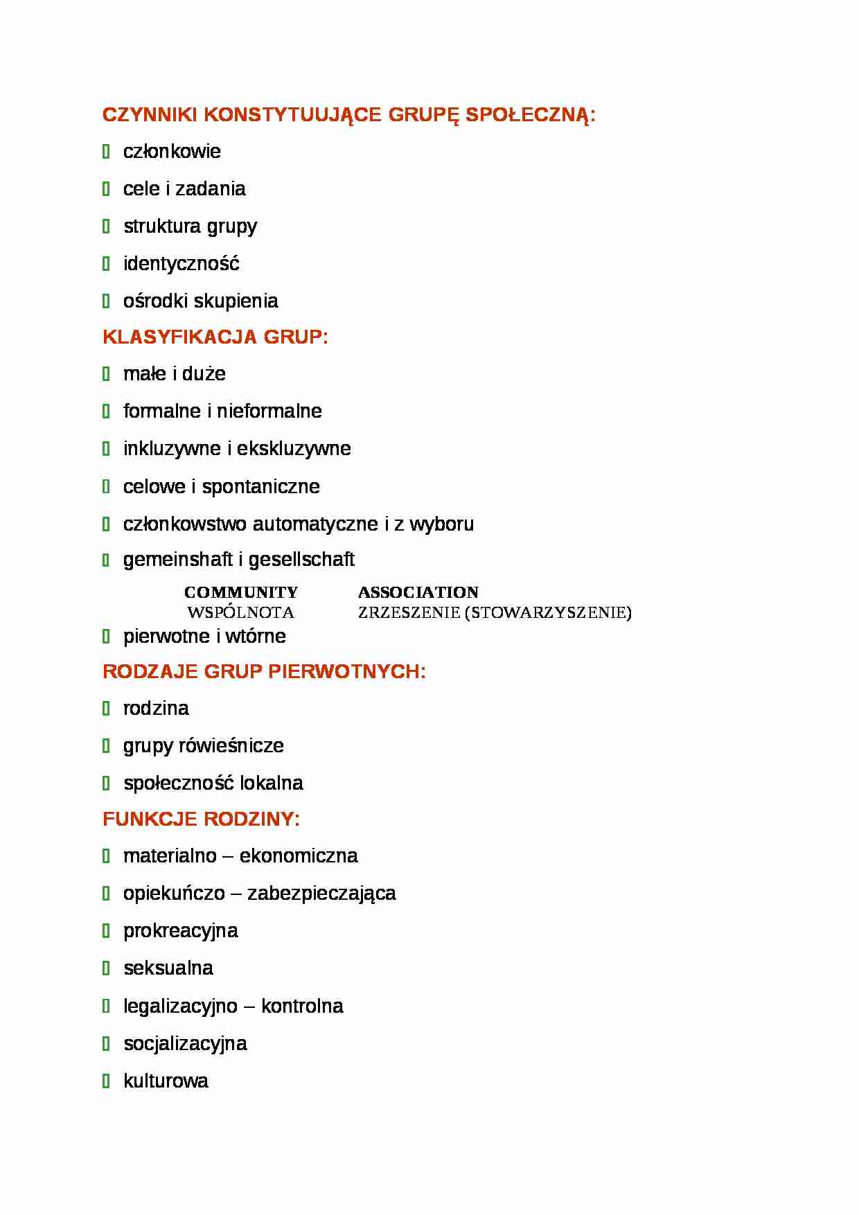 Wykład - czynniki konstytuujące grupę społeczną - strona 1