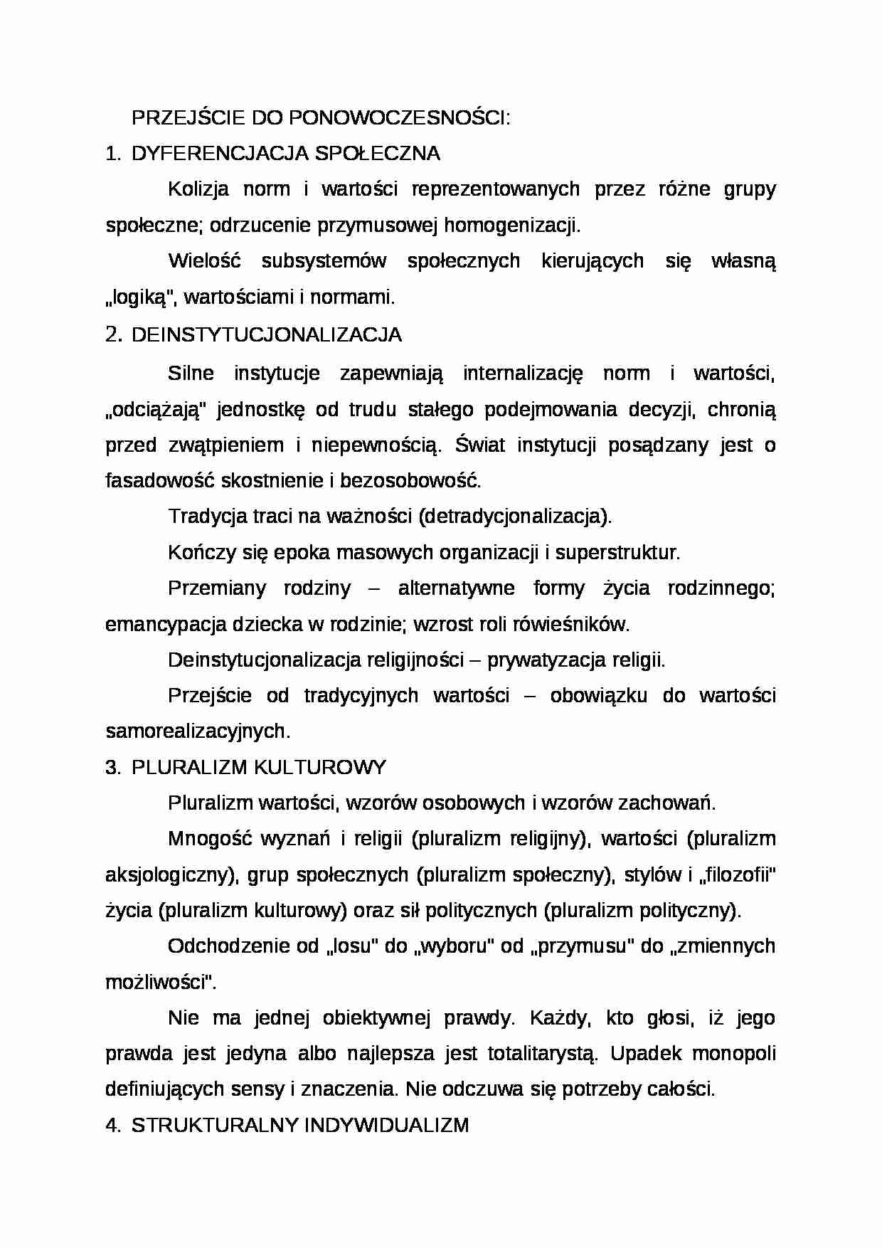 Wykład - przejście do ponowoczesności - strona 1