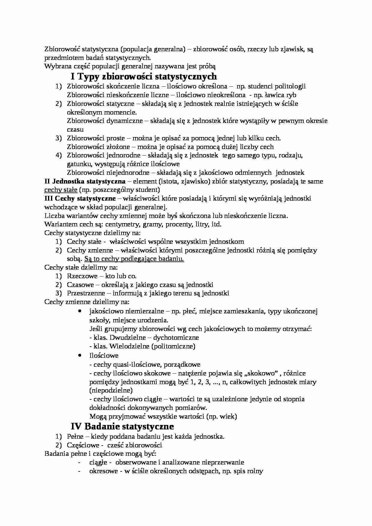 Wykład - zbiorowość statystyczna - strona 1
