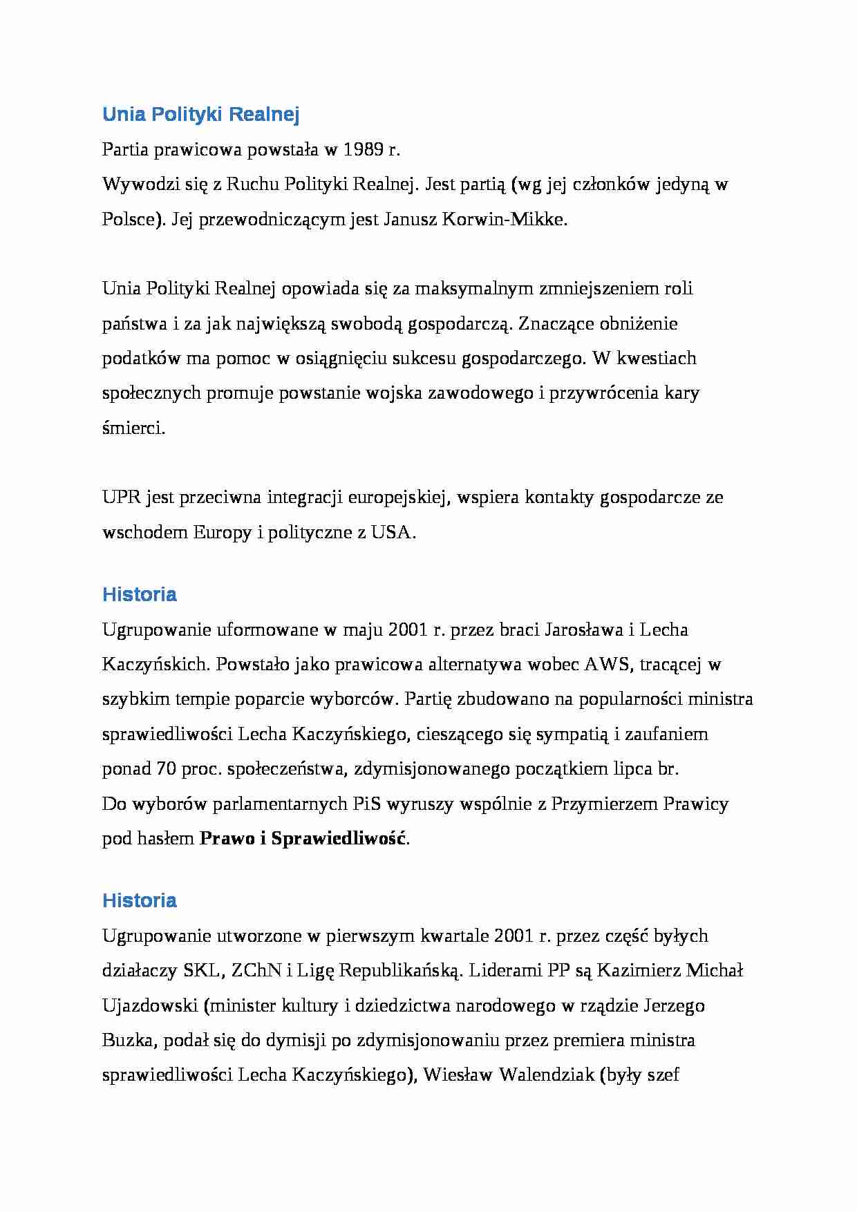 Wykład - Partie pollityczne - strona 1