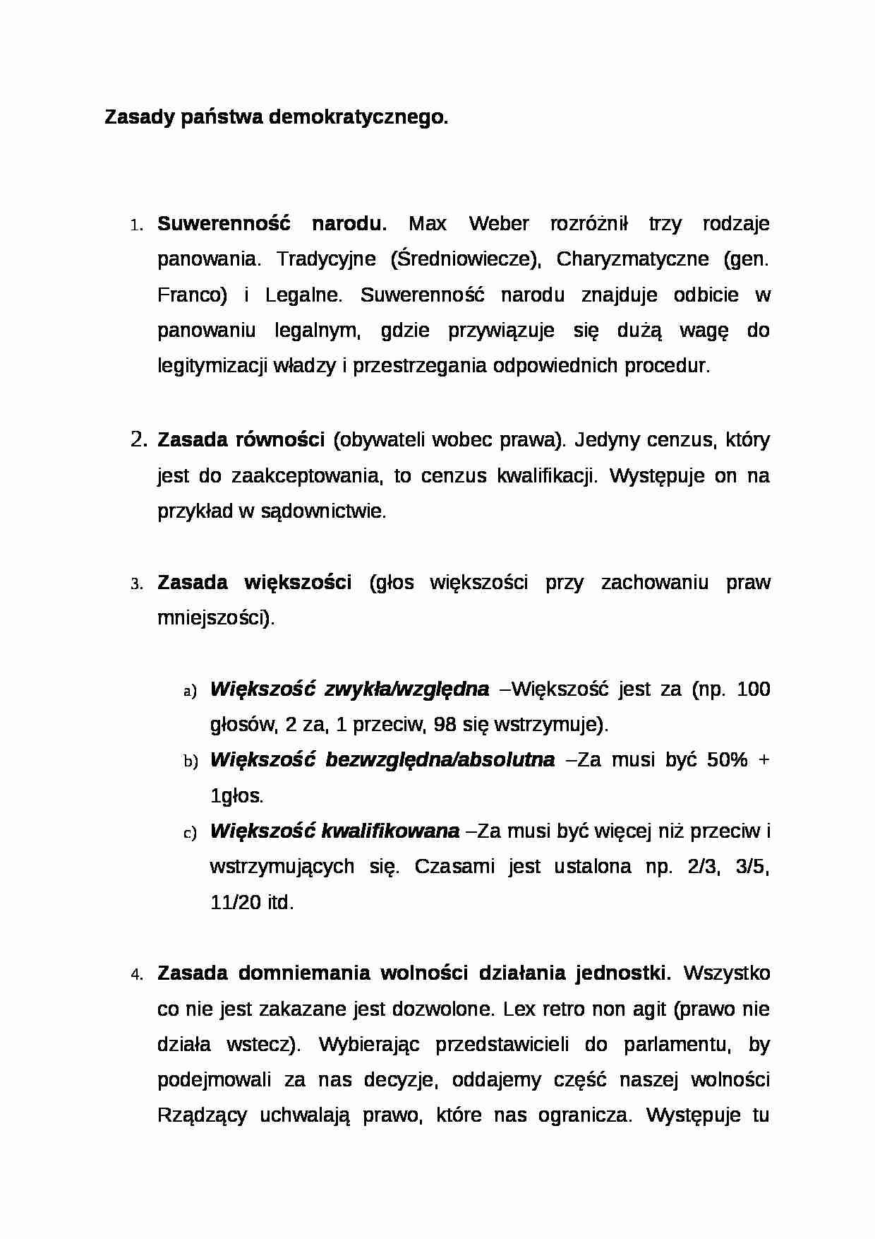 Wykład - Zasady państwa demokratycznego - strona 1