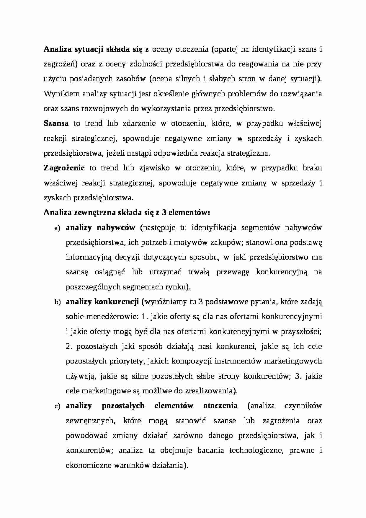 Wykład - Analiza sytuacji - strona 1