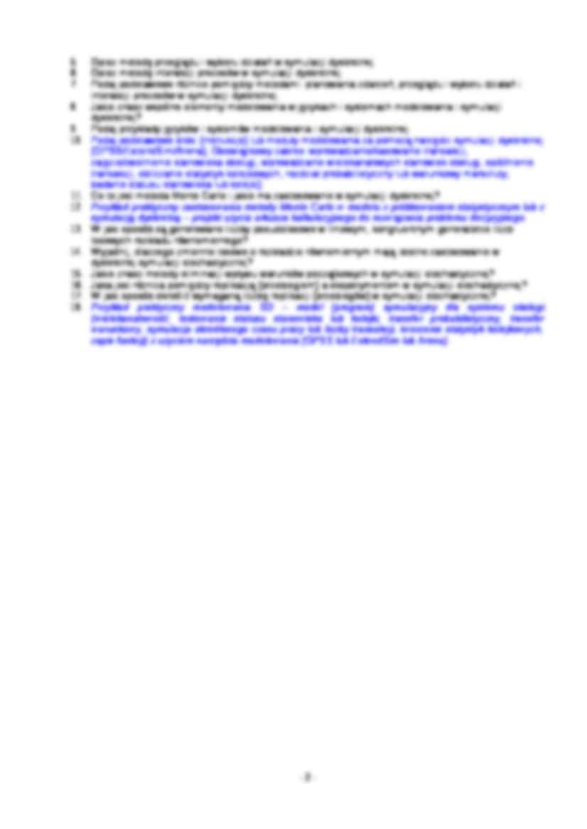 modelowanie symulacyjne - pytania - strona 2