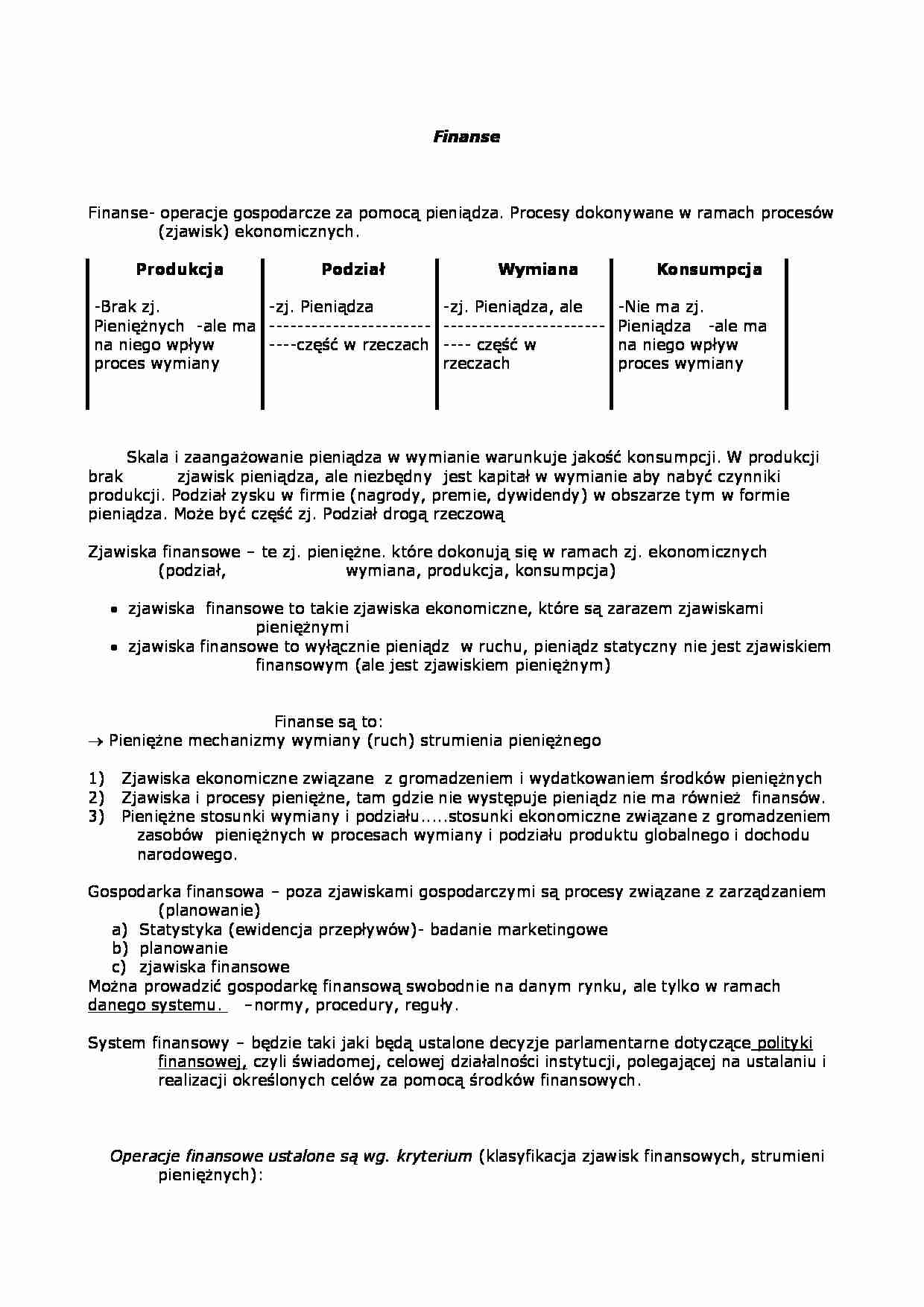 ogniwa systemu finansowego - omówienie - strona 1