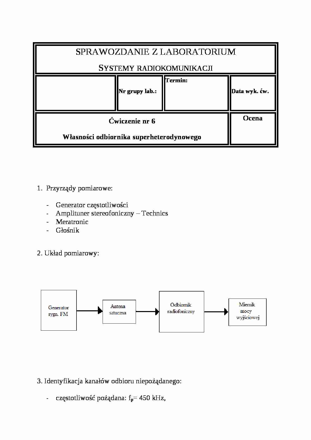 Własności odbiornika superheterodynowego - omówienie - strona 1