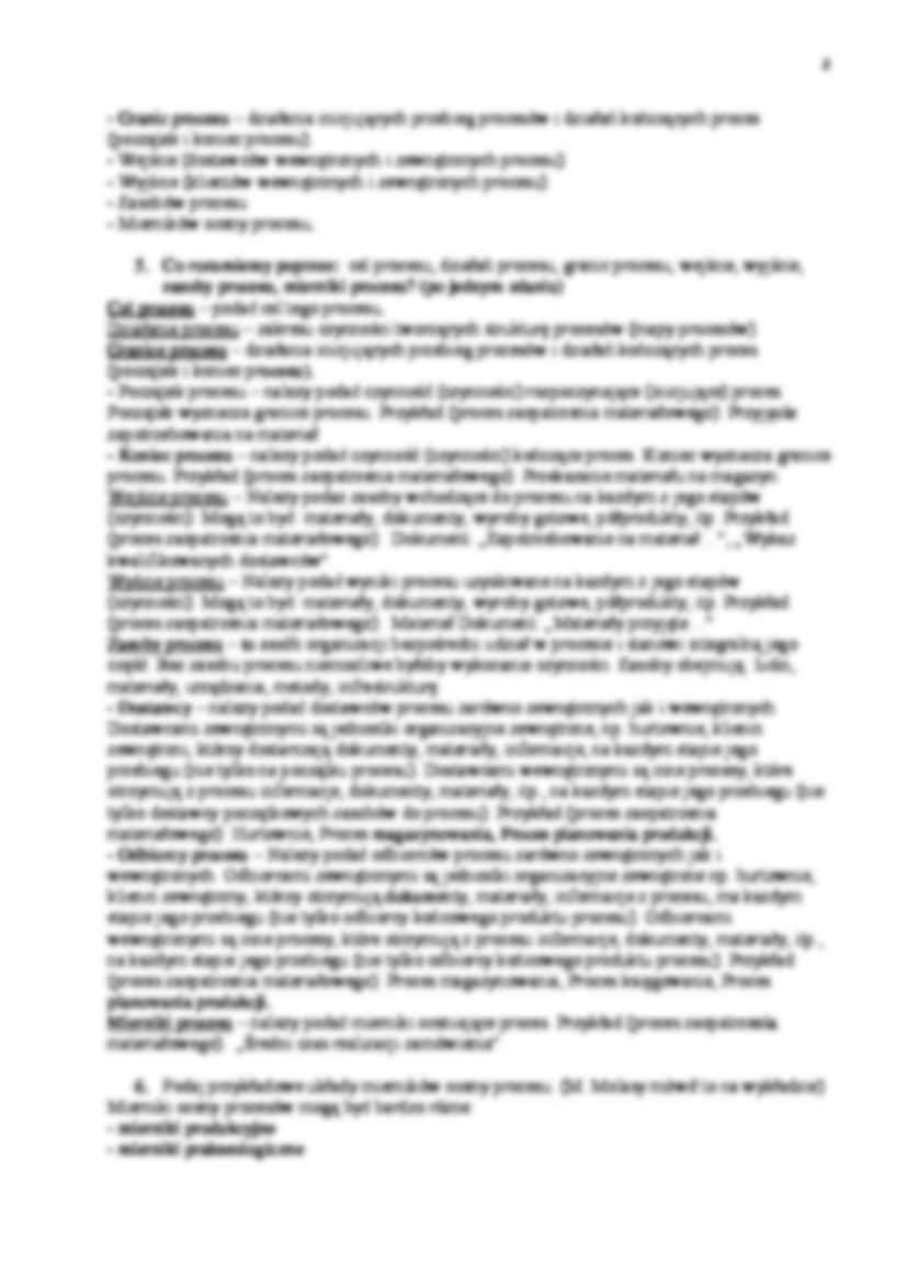 Zarządzanie procesami  - pytania i odpowiedzi - strona 2