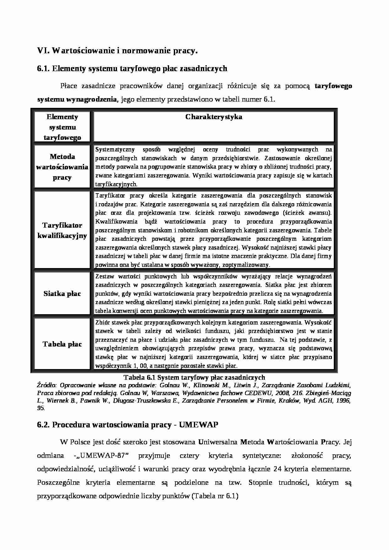 Wartościowanie pracy - omówienie - strona 1