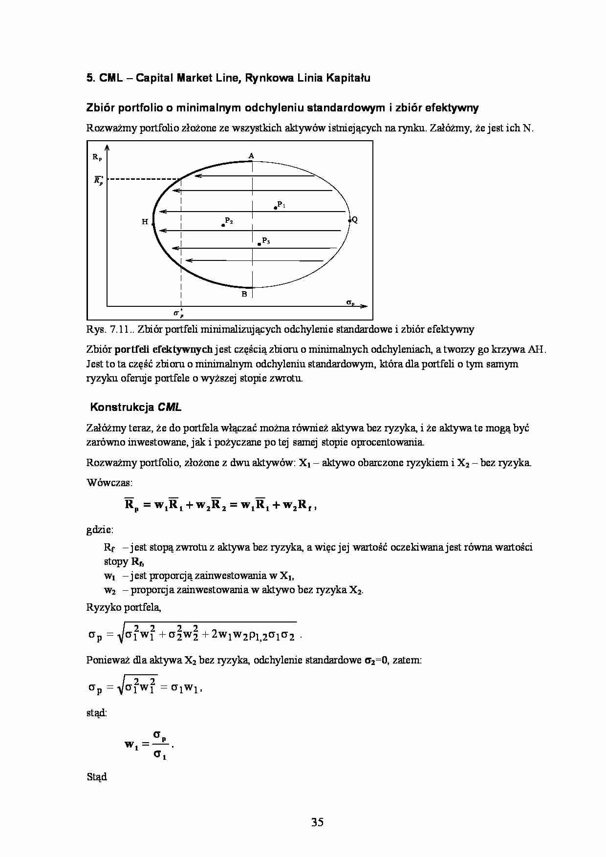 CML – Capital Market Line - omówienie - strona 1