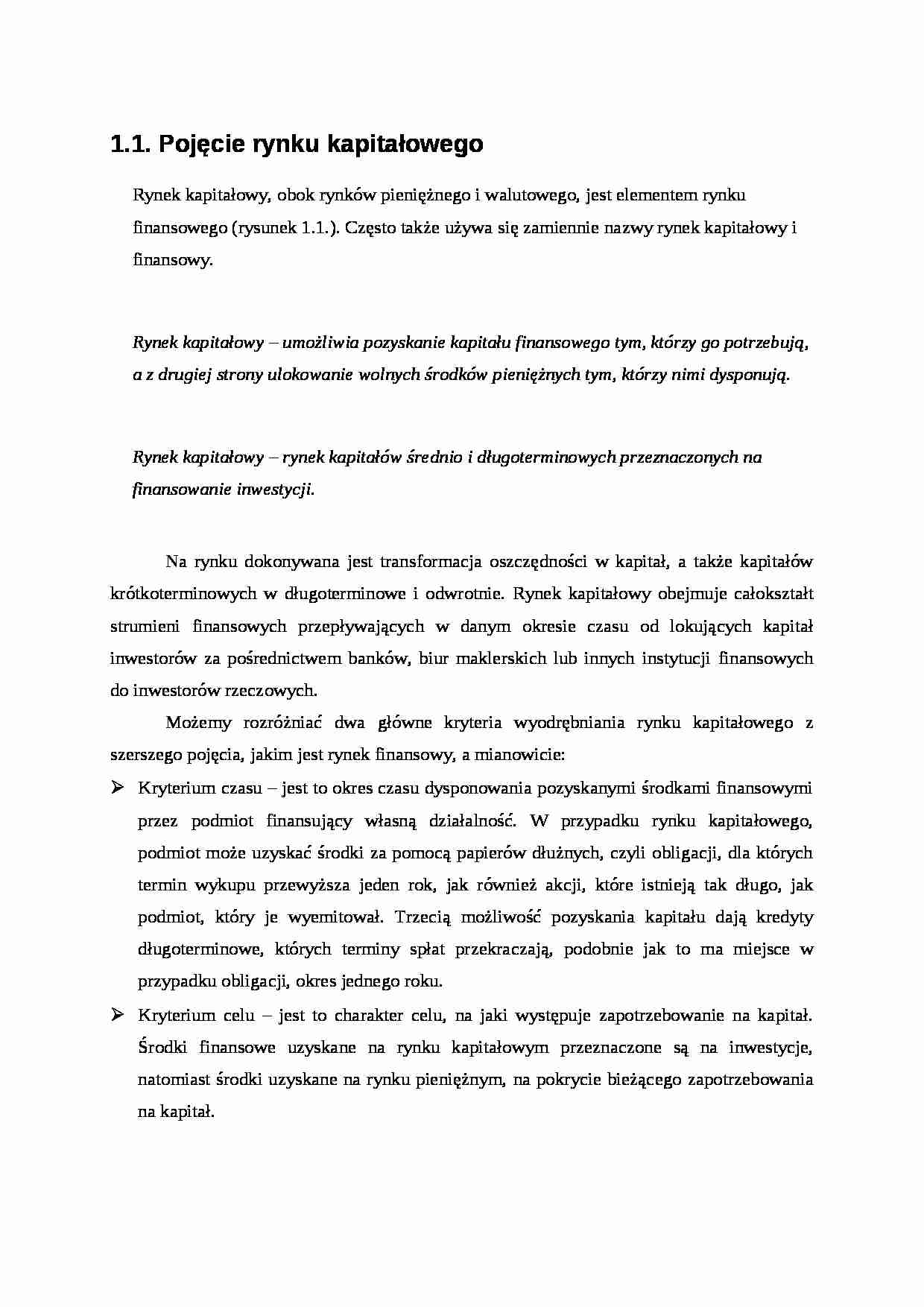 Rynek kapitałowy - omówienie - strona 1