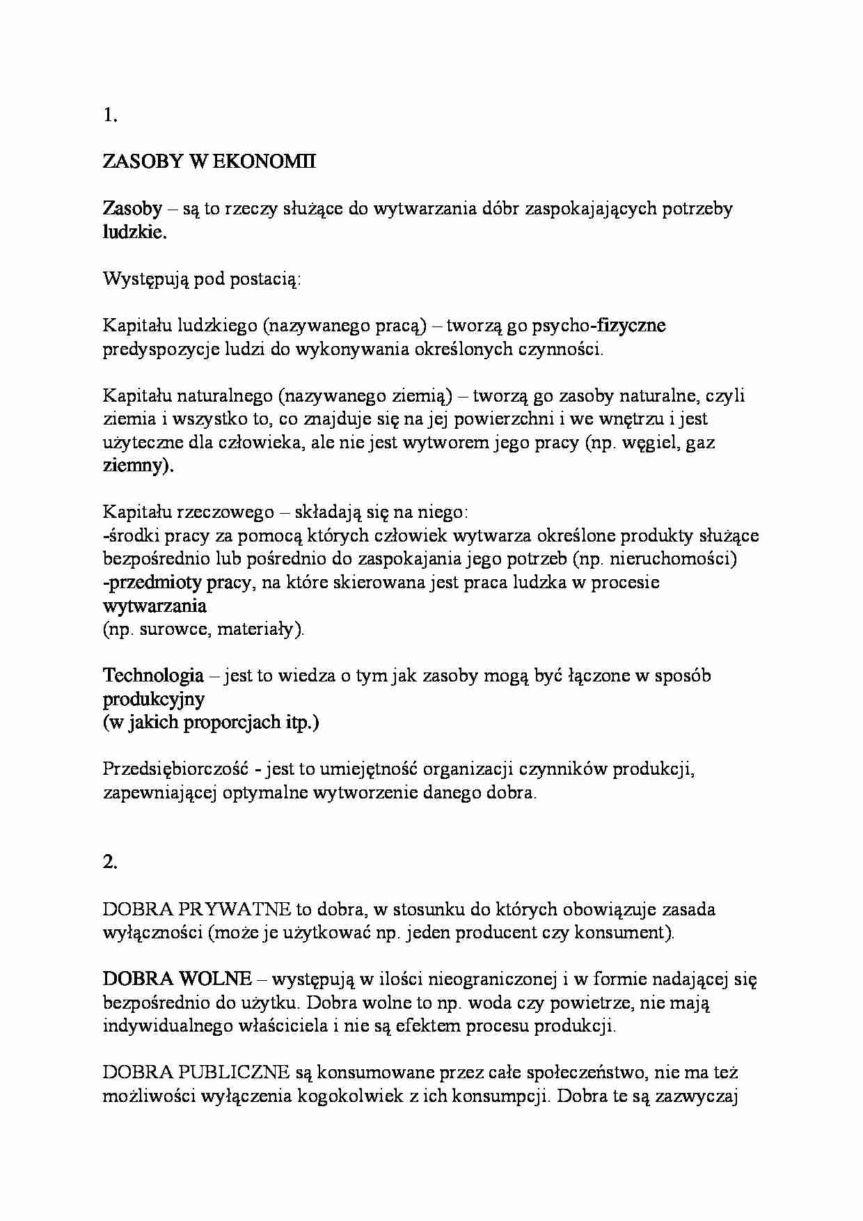 Zagadnienia z ekonomi cz1 - strona 1