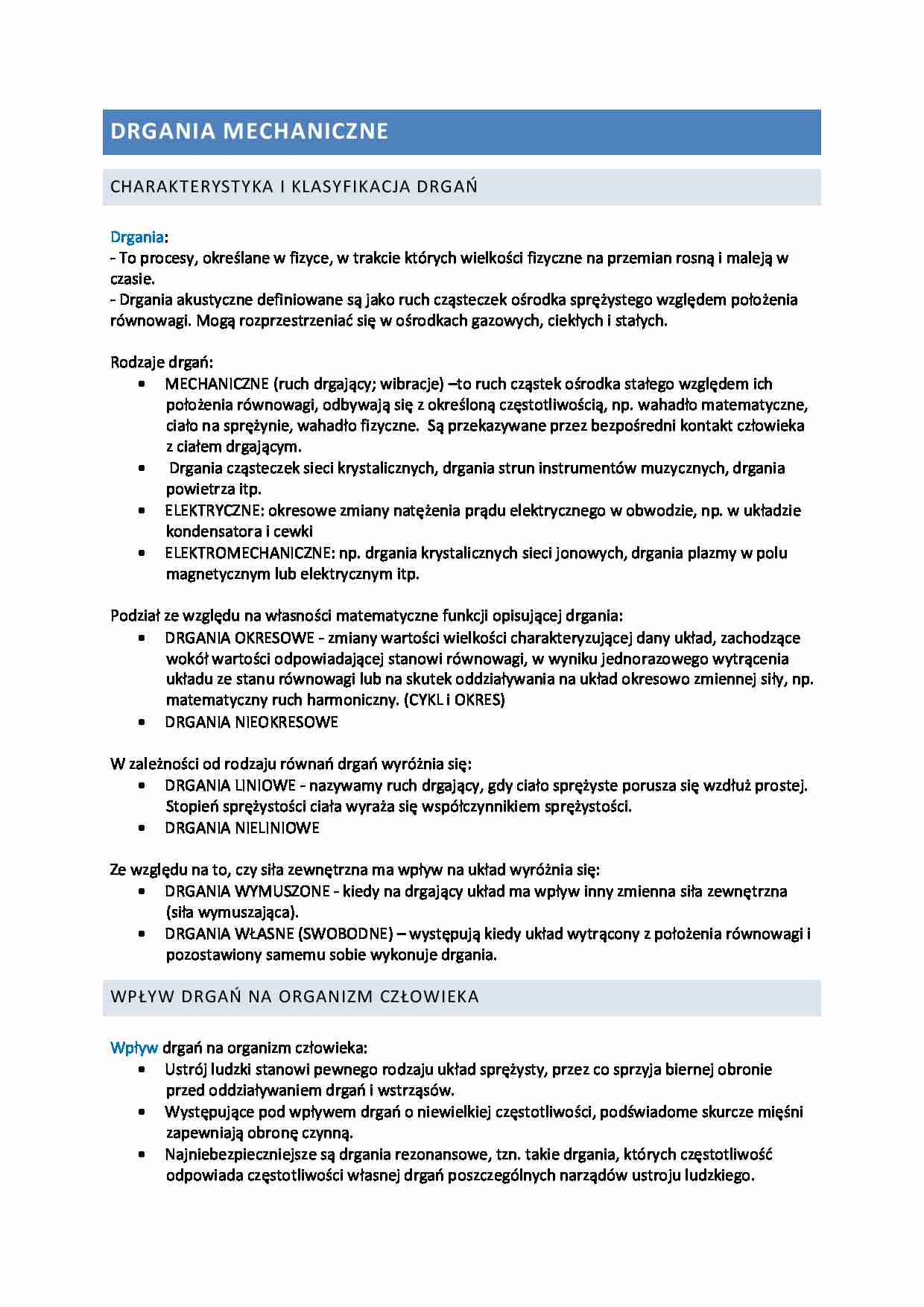 drgania mechaniczne - omówienie - strona 1