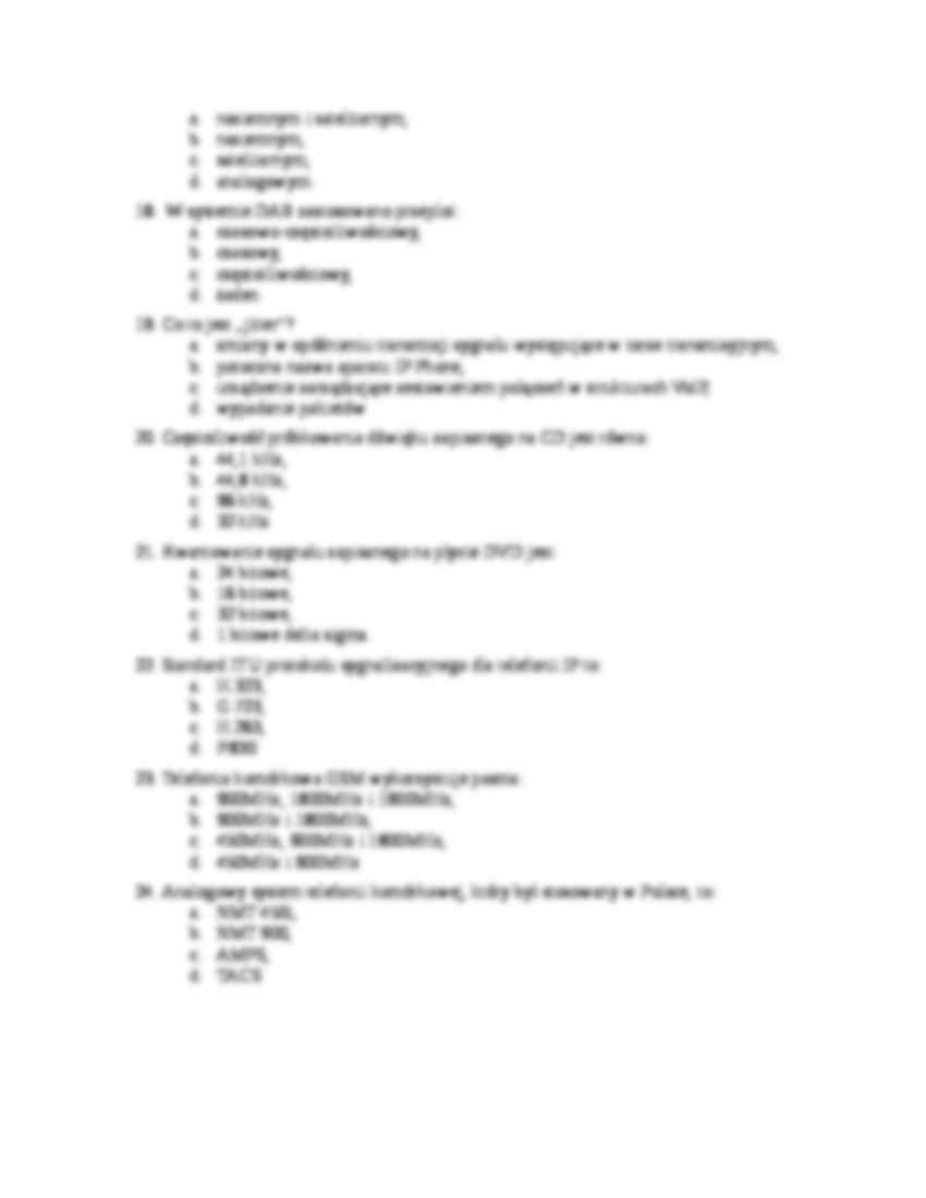 systemy telekomunikacyjne - pytania - strona 3