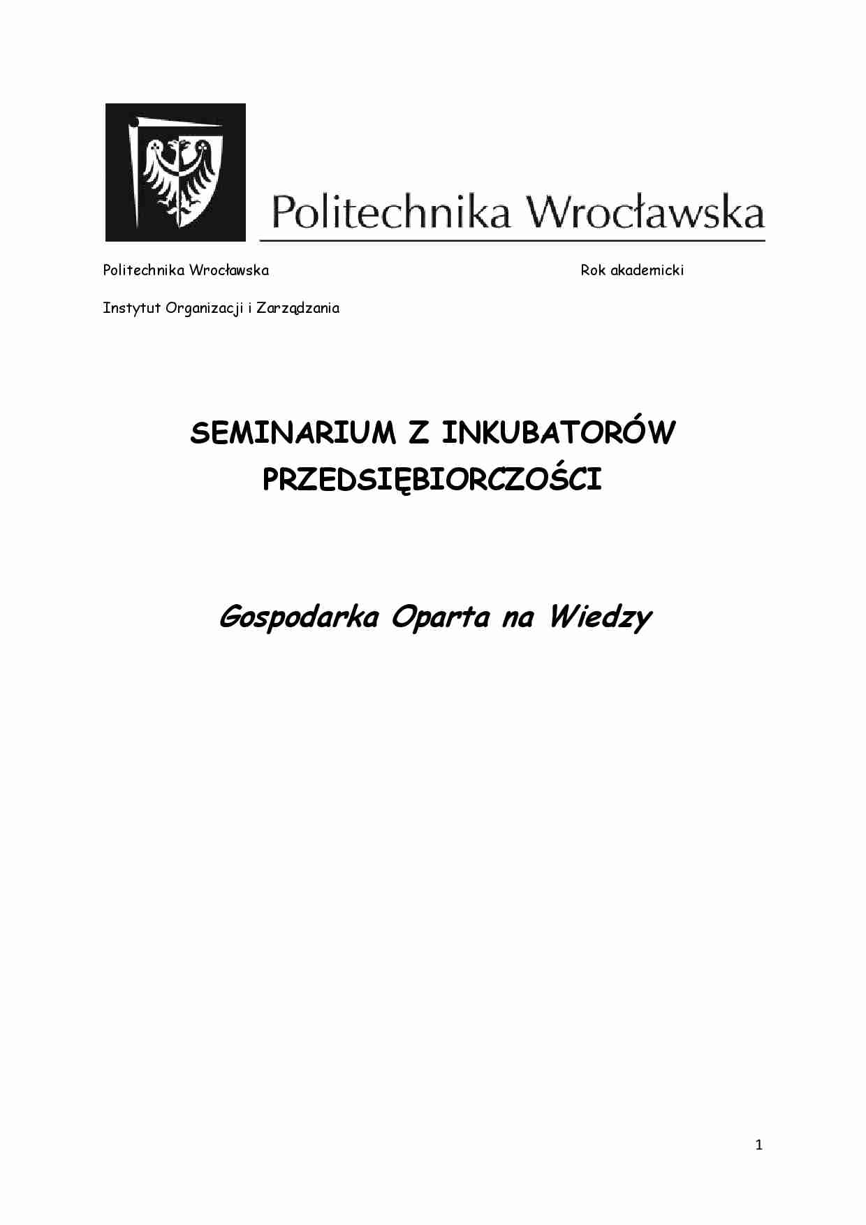 Gospodarka oparta na wiedzy - omówienie - strona 1