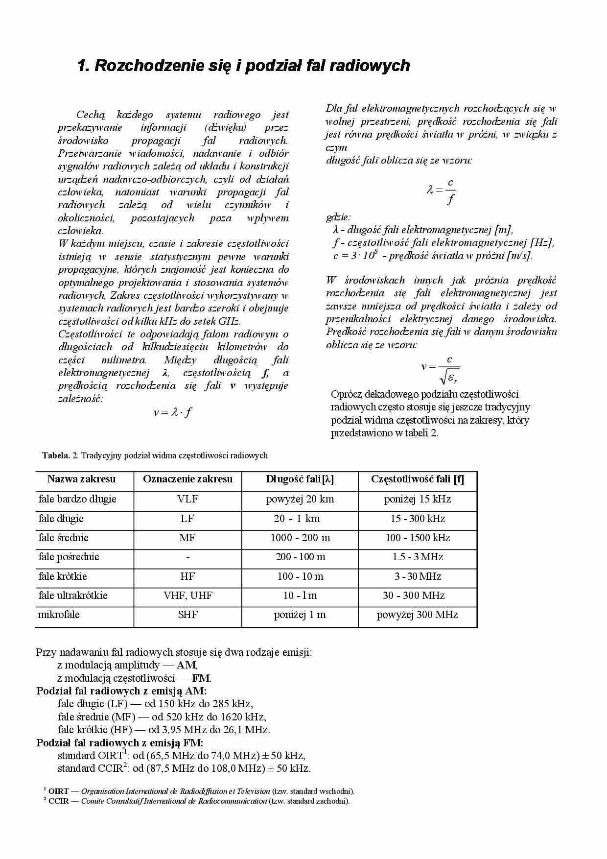 rozchodzenie się i podział fal radiowych - omówienie - strona 1