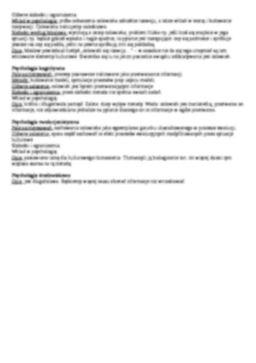 Główne kierunki w psychologii - omówienie - strona 3