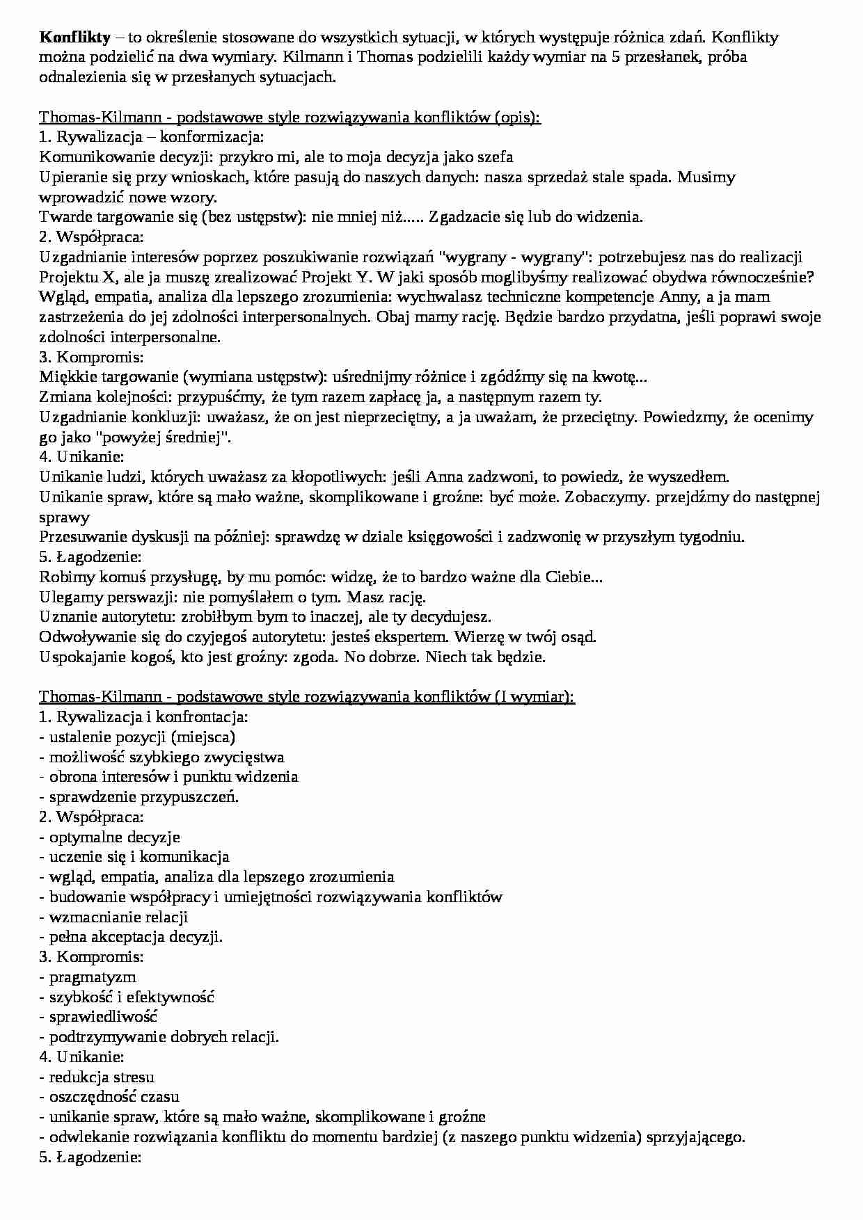 Konflikty - omówienie - strona 1