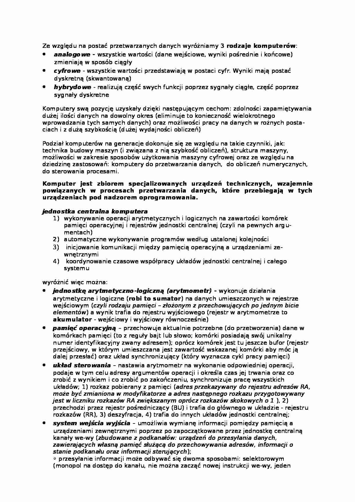 Budowa komputera - omówienie - strona 1