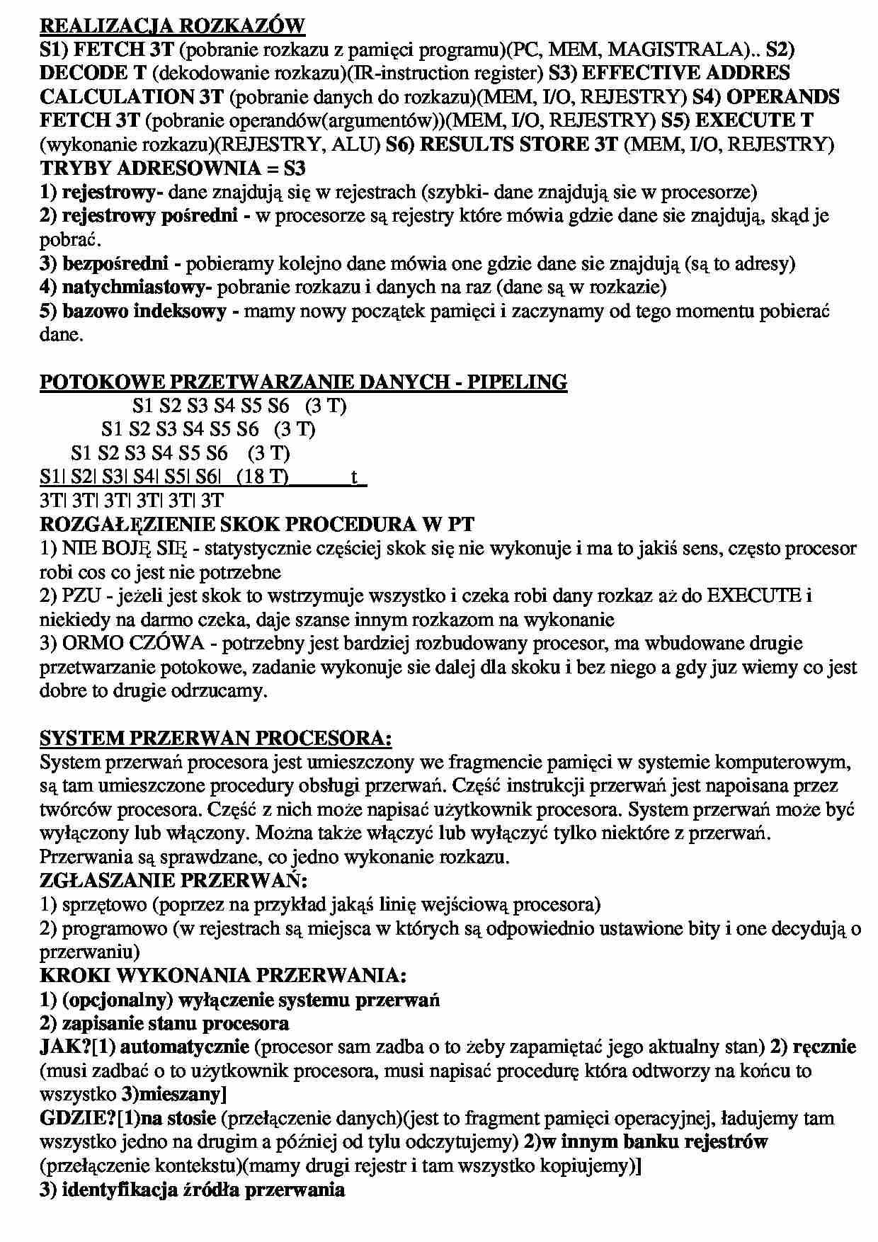 opracowanie zagadnień - omówienie - realizacja rozkazów - strona 1