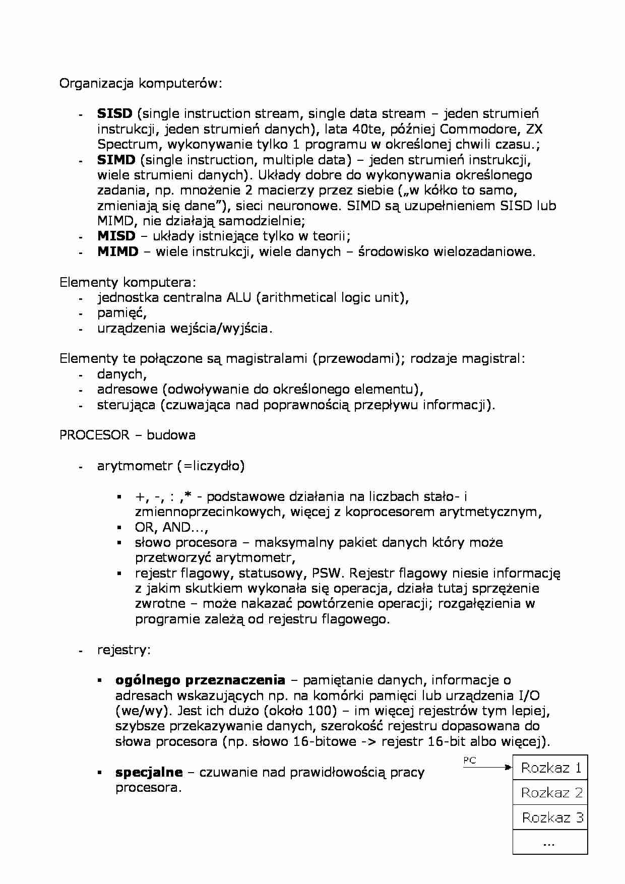 organizacjie komputerów -omówienie - strona 1