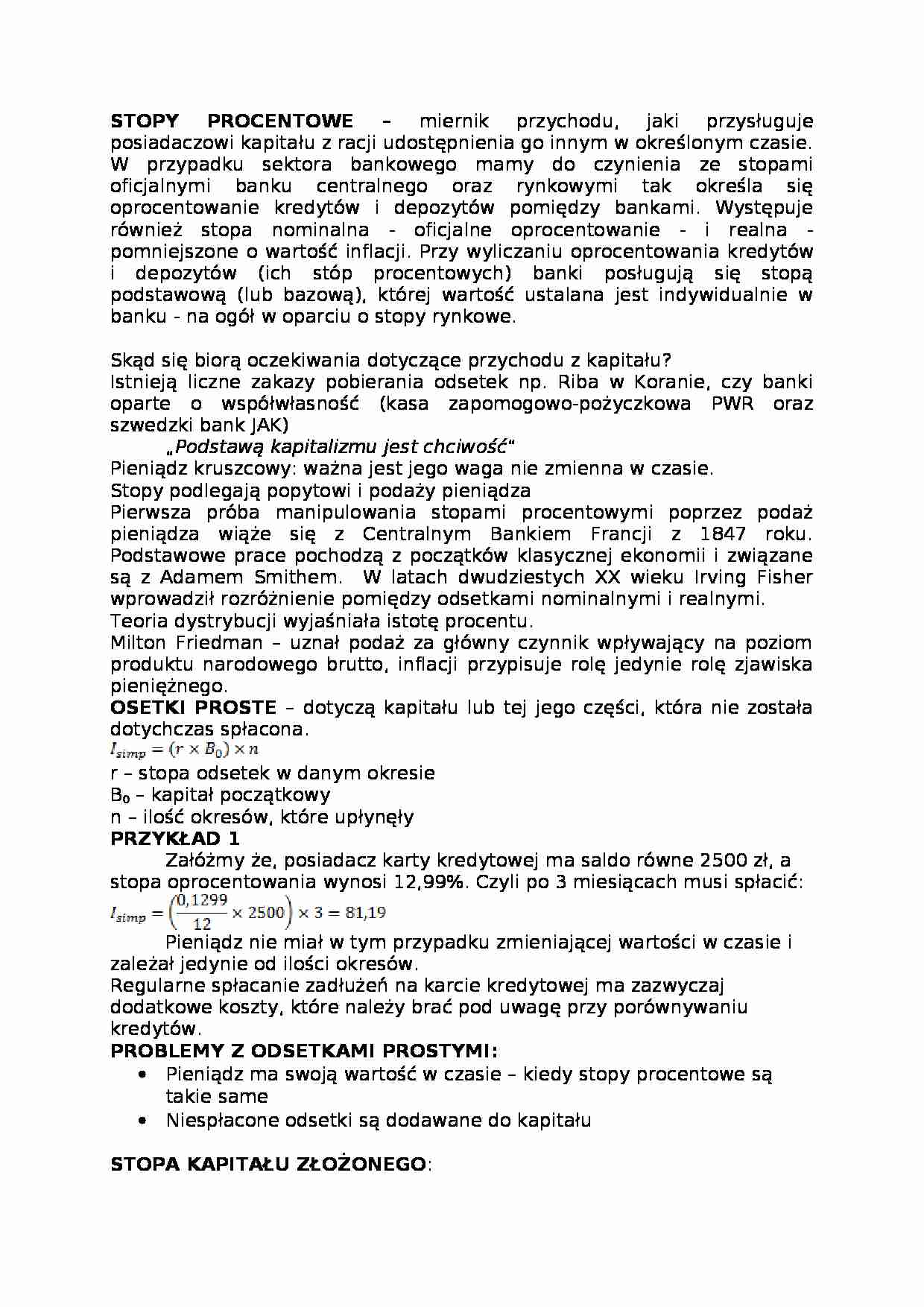 Stopy procentowe - omówienie  - strona 1
