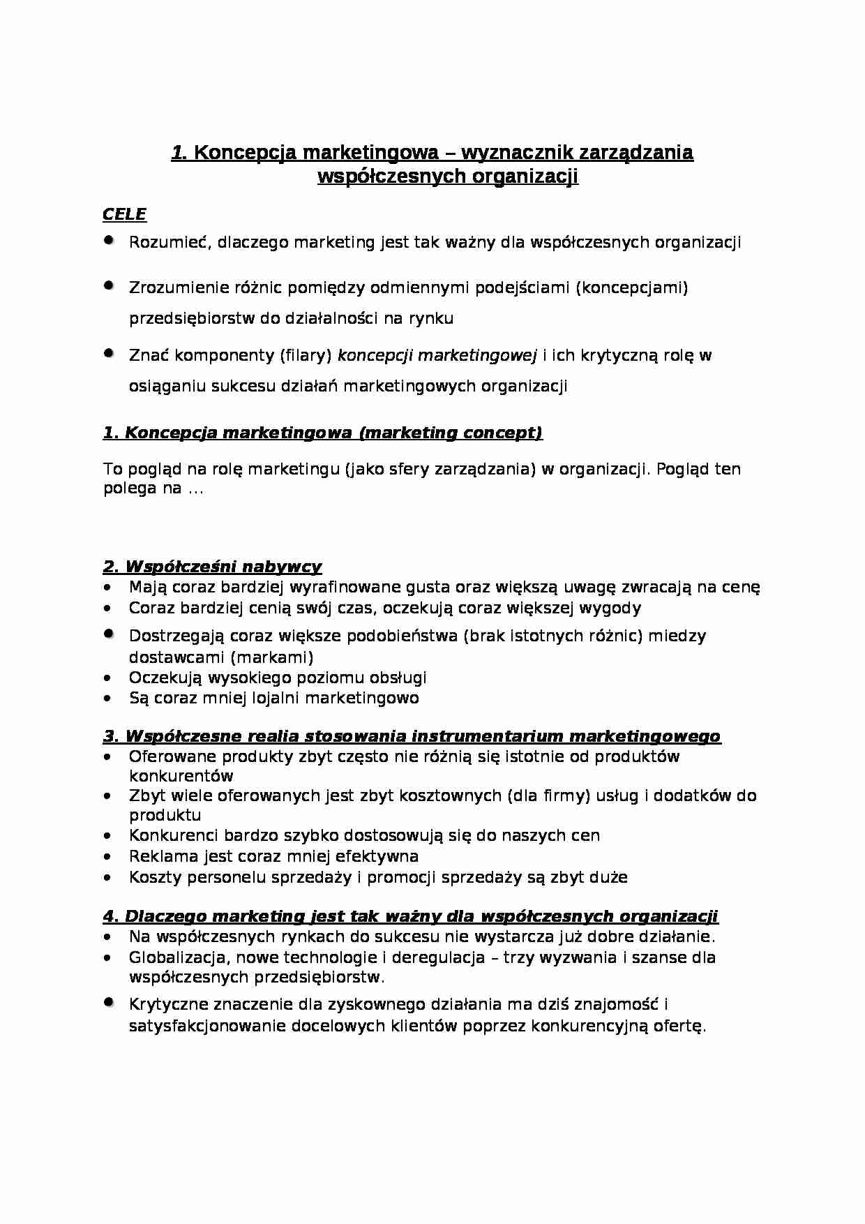koncepcja marketingowa - omówienie - strona 1