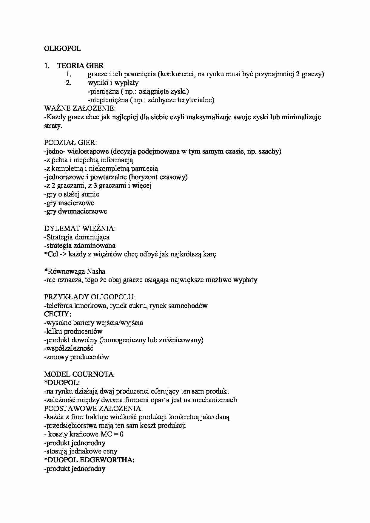 teoria gier - omówienie - strona 1
