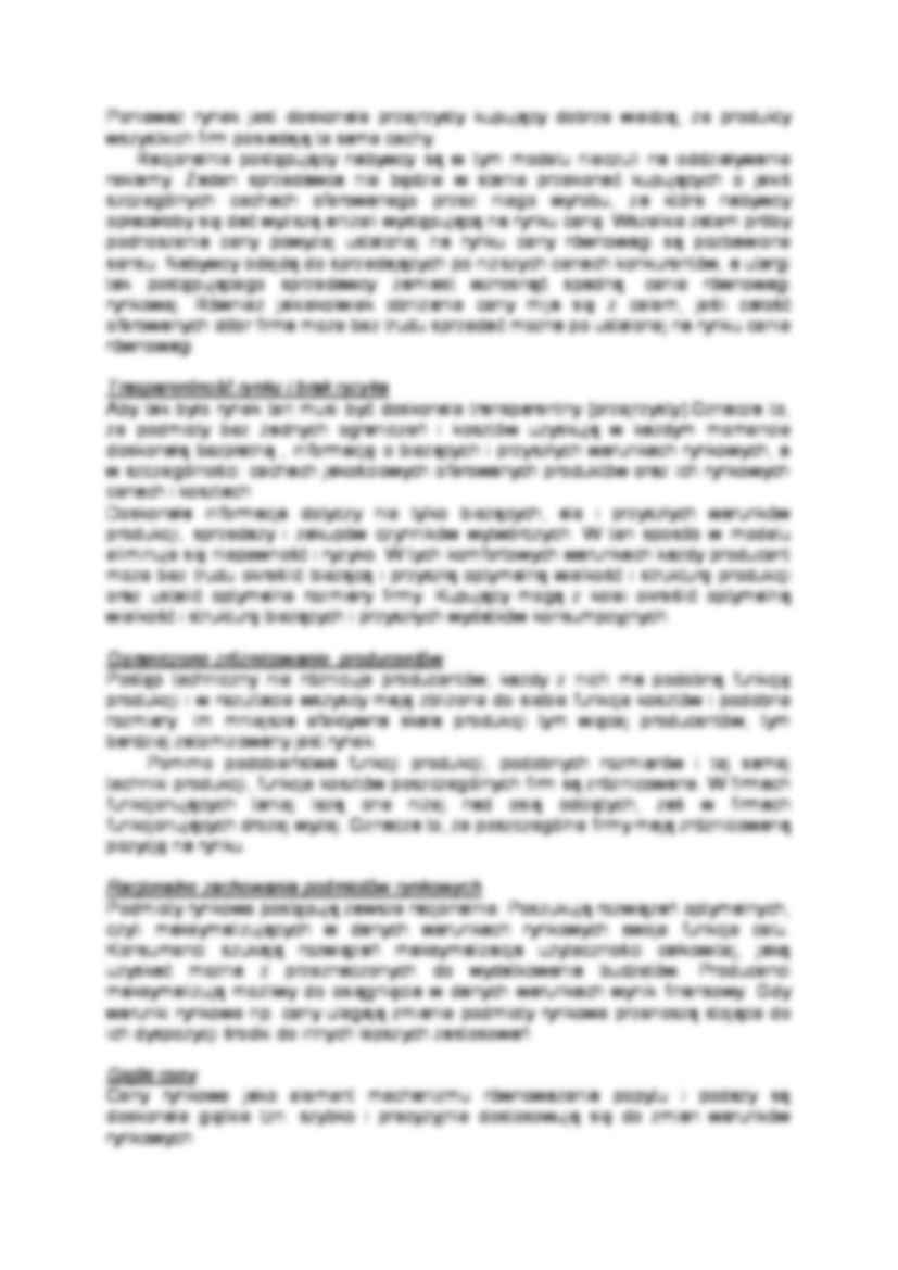 Istota konkurencji doskonałej - omówienie - strona 2