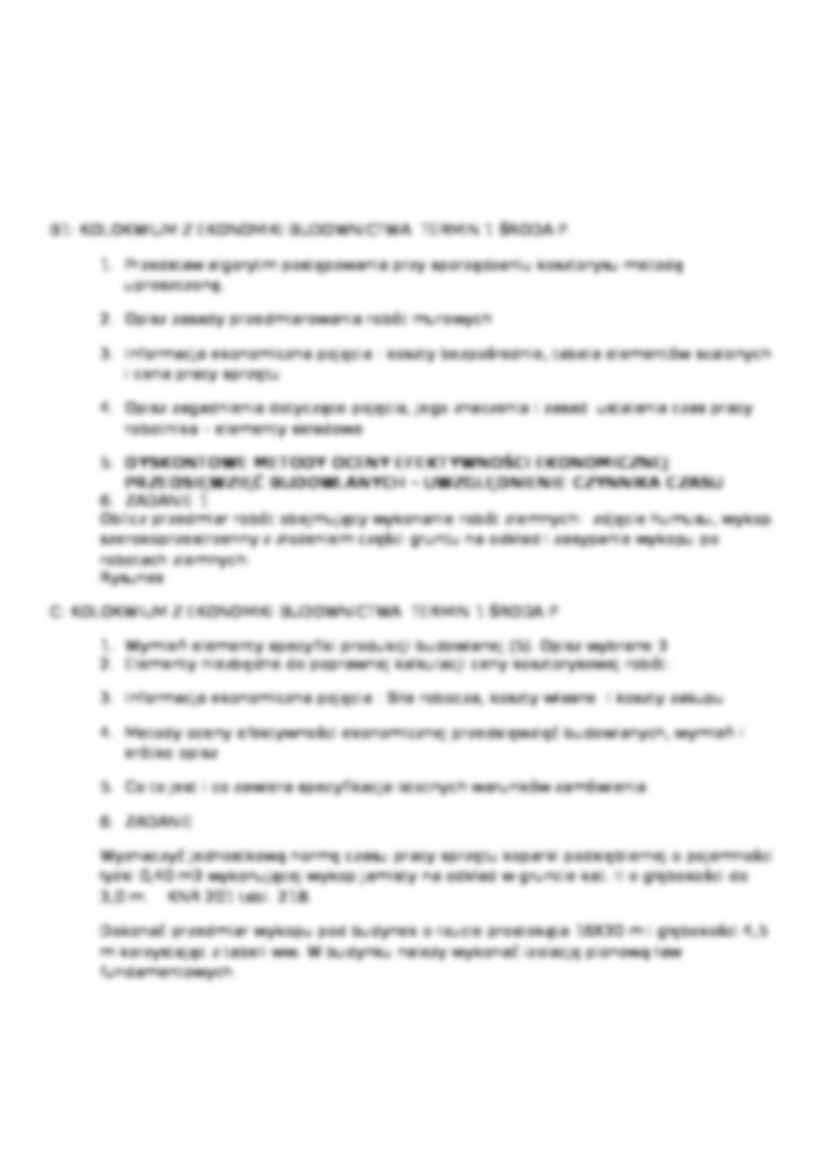 ekonomia budownictwa - pytania z kolokwium - strona 3