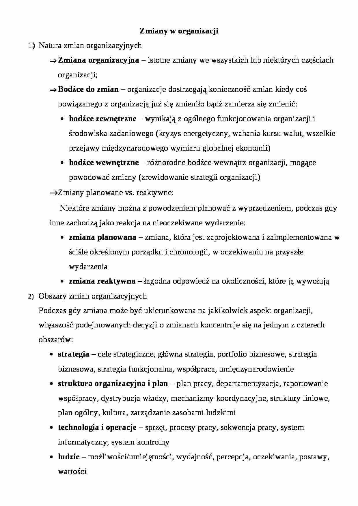 zmiany w organizacji - omówienie - strona 1