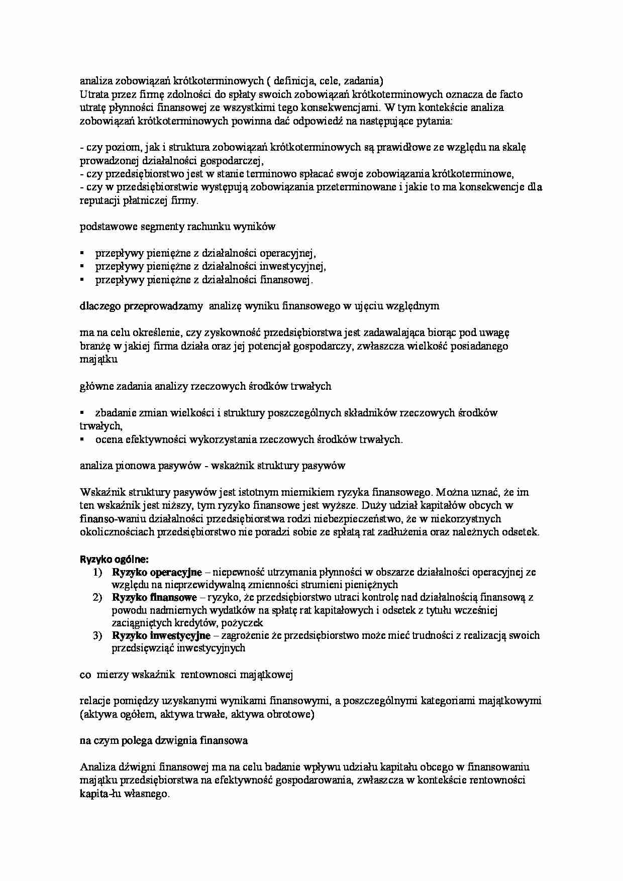 analiza zobowiązań - omówienie - strona 1