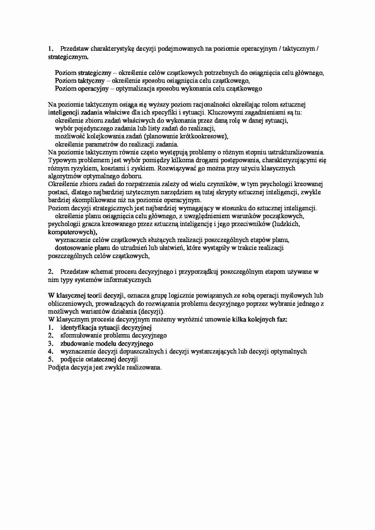 proces decyzyjny - omówienie - strona 1