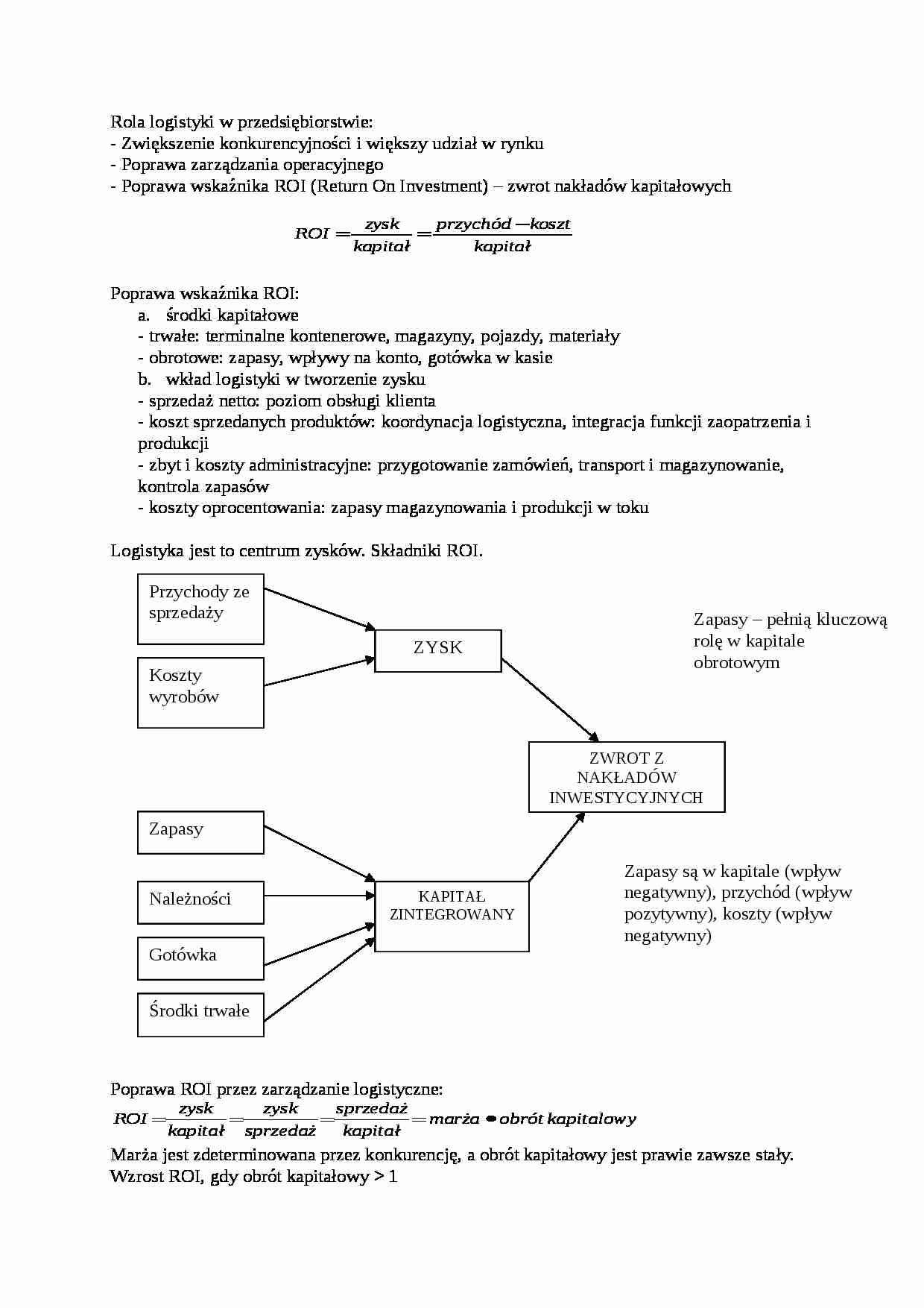 Rola logistyki w przedsiębiorstwie - omówienie - strona 1