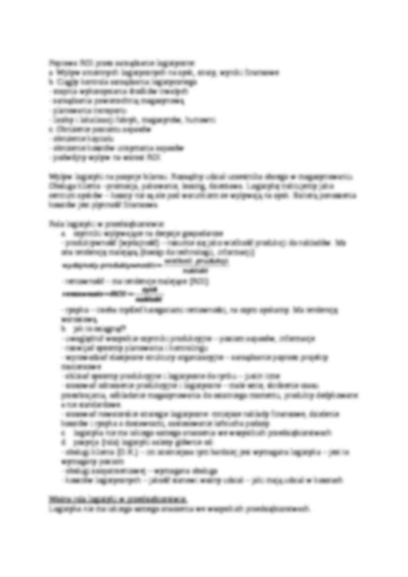 Rola logistyki w przedsiębiorstwie - omówienie - strona 2