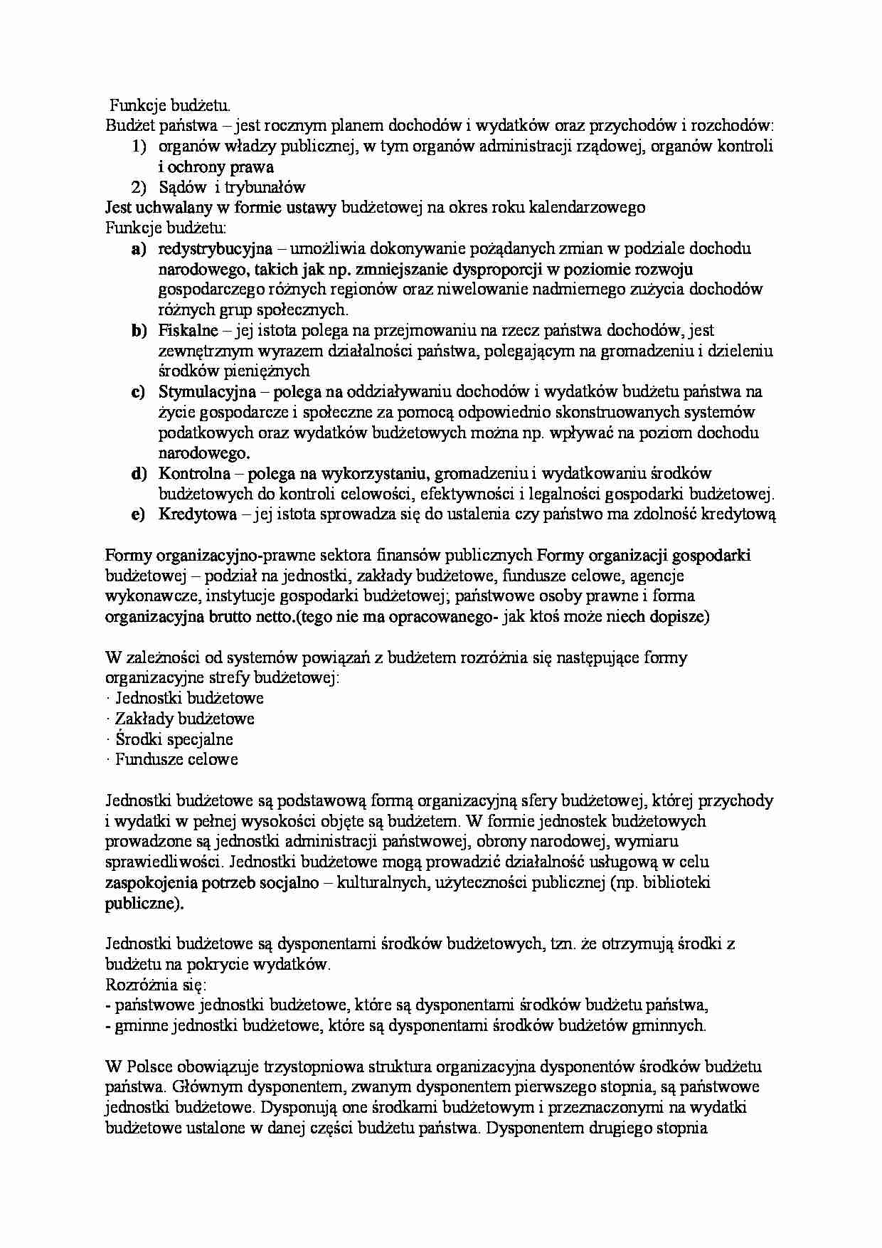 Procedura budżetowa  - strona 1