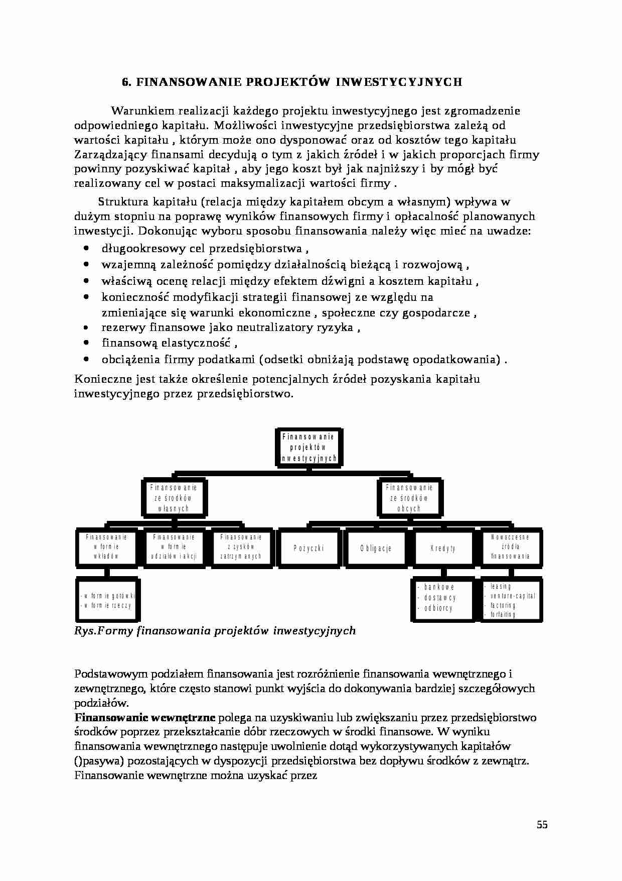finansowanie projektów inwestycyjnych - omówienie - strona 1