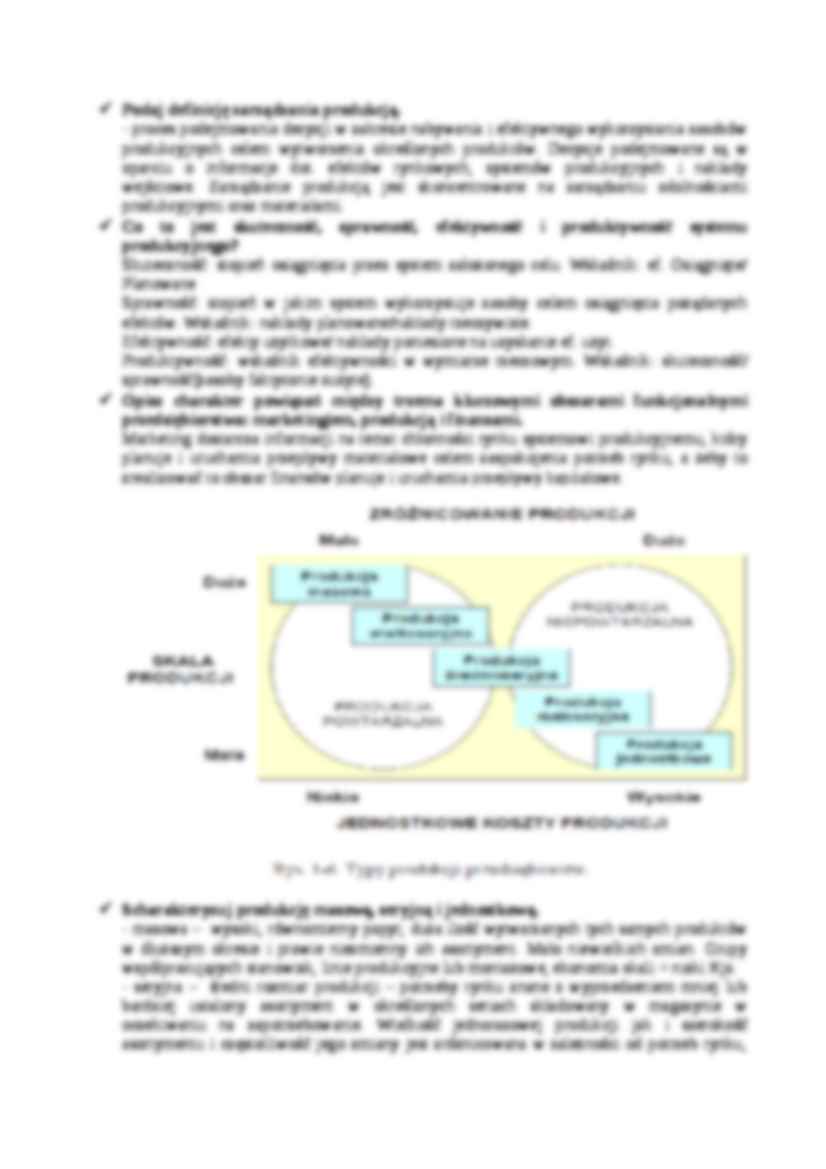 Zarządzanie produkcją i usługami - pytania kontrolne  - strona 2
