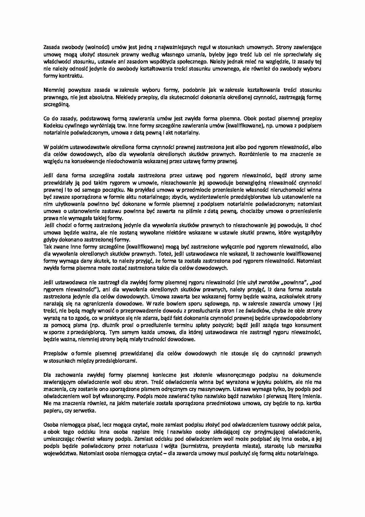 Ogólna problematyka umów - omówienie - strona 1