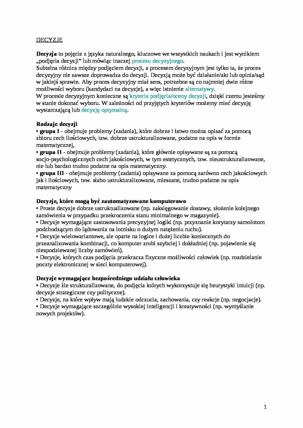 Decyzje - Język naturalny - omówienie - strona 1