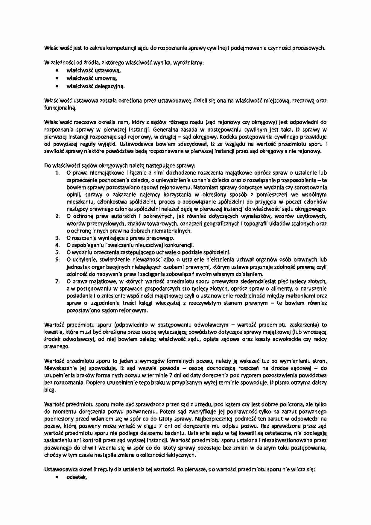 Sądowe postępowanie cywilne - omówienie - strona 1