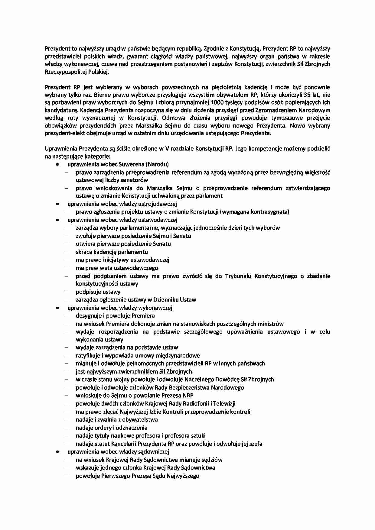 Struktura organizacyjna i funkcje organów władzy wykonawczej - omówienie - strona 1