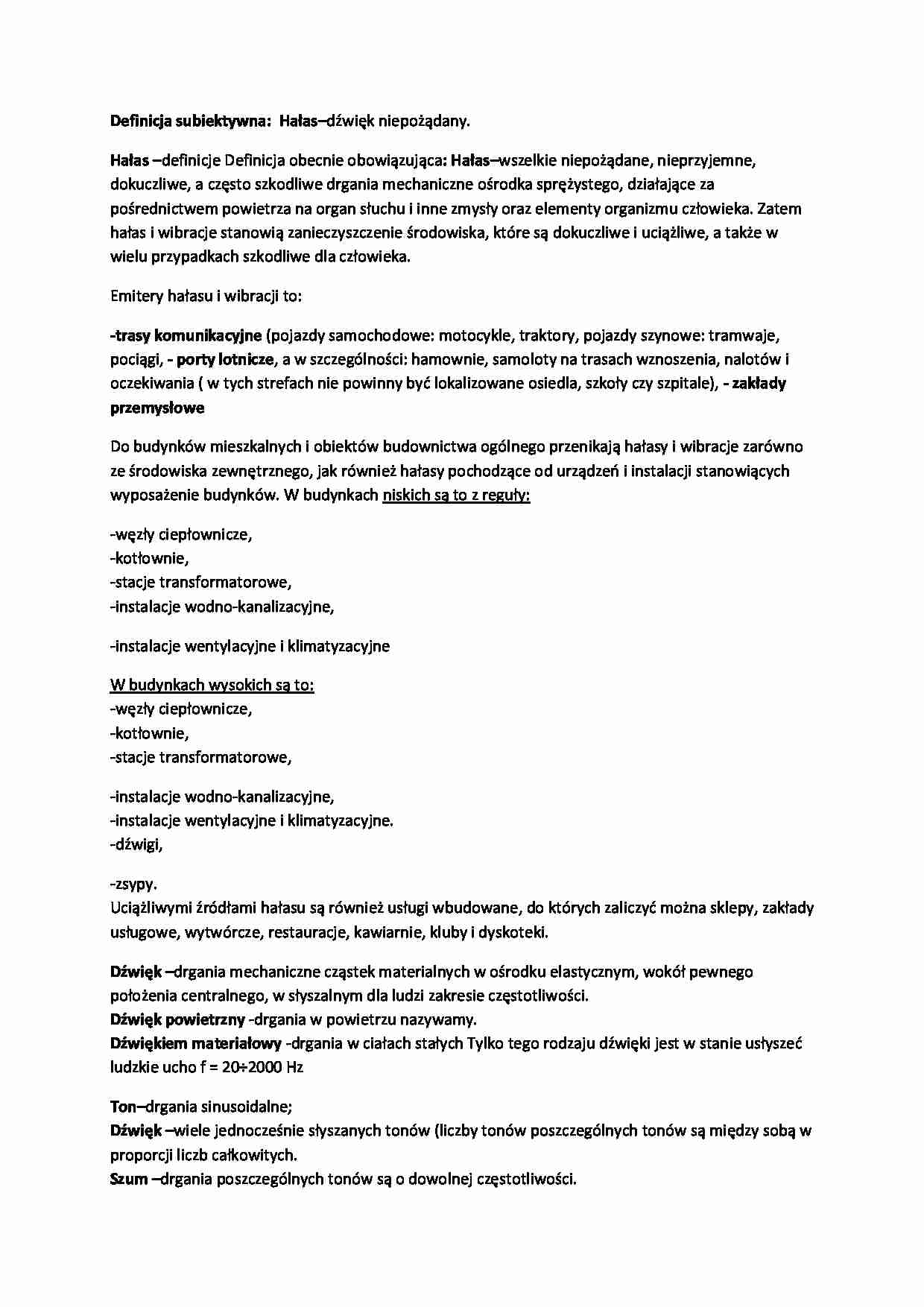 Definicje - temat związany z hałasem - strona 1