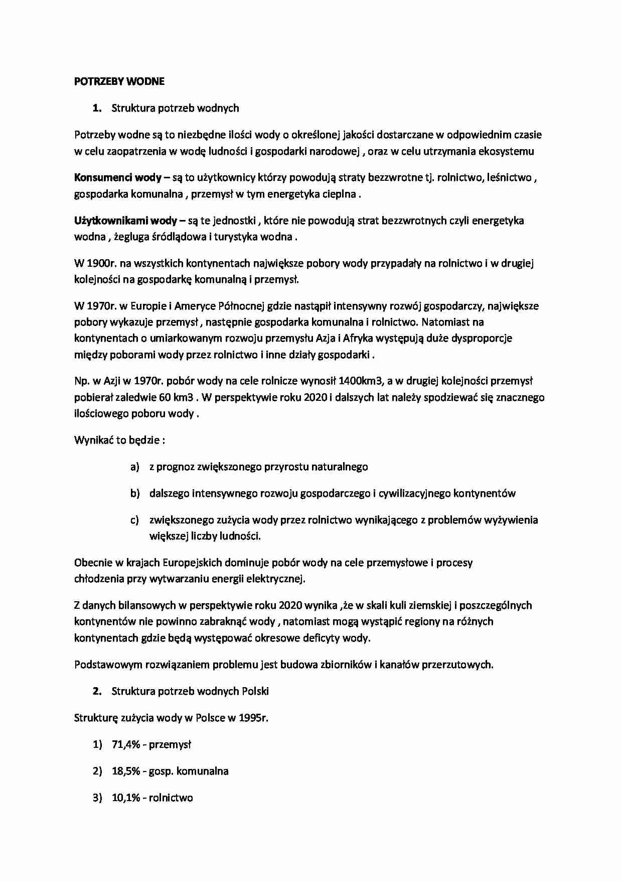 Potrzeby wodne-opracowanie - strona 1